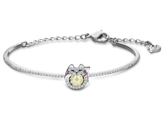 Brazalete Gato Pavé con Ojo Amarillo