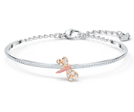 Brazalete Libélula Rosa y Cristal