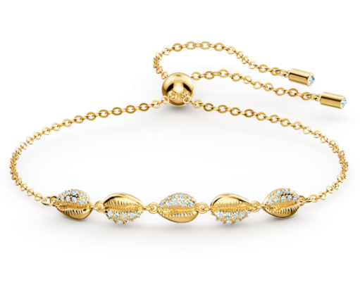 Brazalete Conchas Doradas Pavé Ajustable