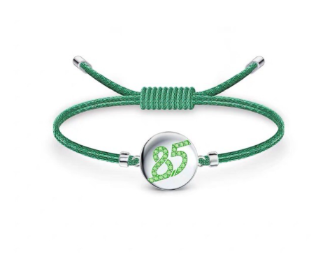 Brazalete cordón verde Swarovski número 85 en cristal