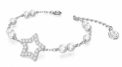 Brazalete perlas blancas y estrella pavé