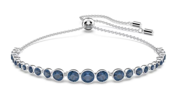Brazalete Swarovski cristales azules acabado rodiado graduados