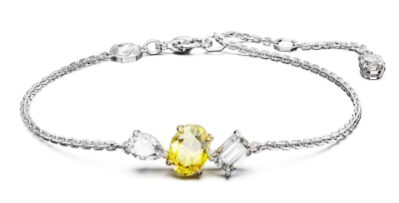 Brazalete Swarovski Mesmera cristal amarillo cortes mixtos acabado rodiado