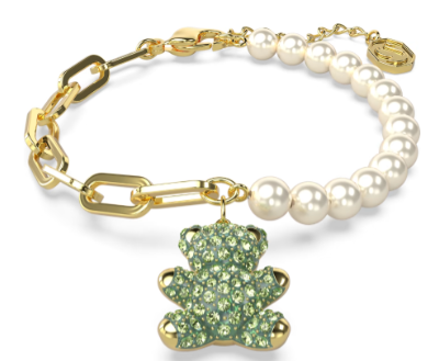 Brazalete Swarovski osito Teddy pavé verde