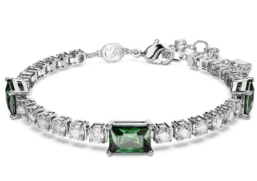 Brazalete Swarovski tenis cristal verde esmeralda