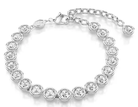 Brazalete Swarovski cristales blancos en fila acabado rodiado