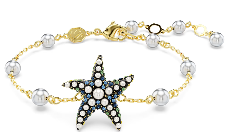 Brazalete Swarovski Dorado Perlas y Estrella de Mar