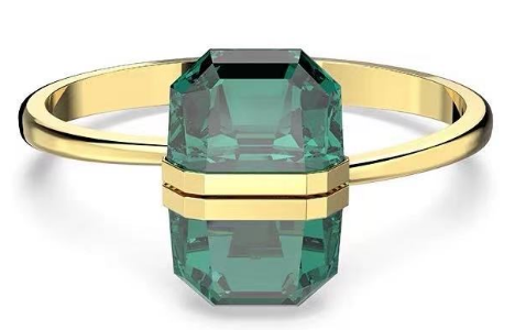 [A279] Brazalete Swarovski Millenia Dorado Cristal Verde Octagonal