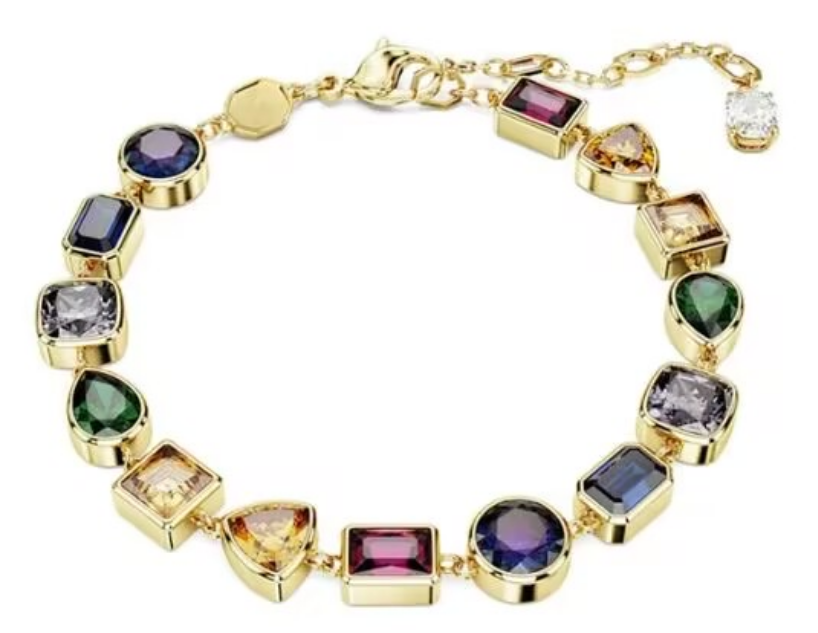 [A280] Brazalete Swarovski Gema Dorado Multicolor