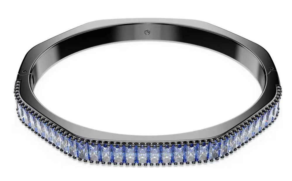 [A303] Brazalete Rígido Swarovski Dextera Cristales Azul y Lila