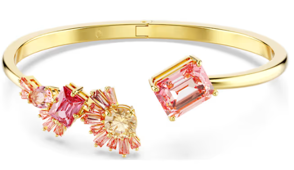 Brazalete Abierto Swarovski Mesmera Cristales Rosa y Champán