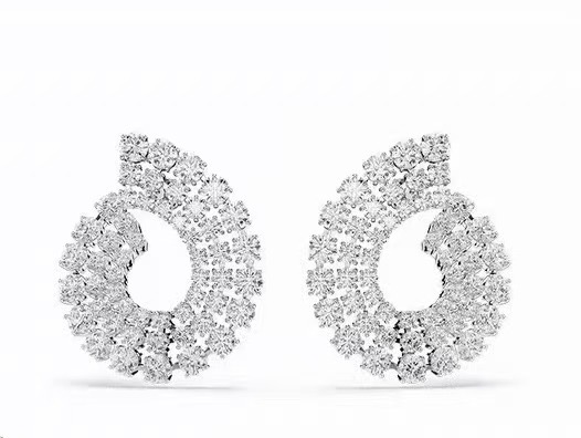 Aretes Swarovski Espiral Cristal Blanco