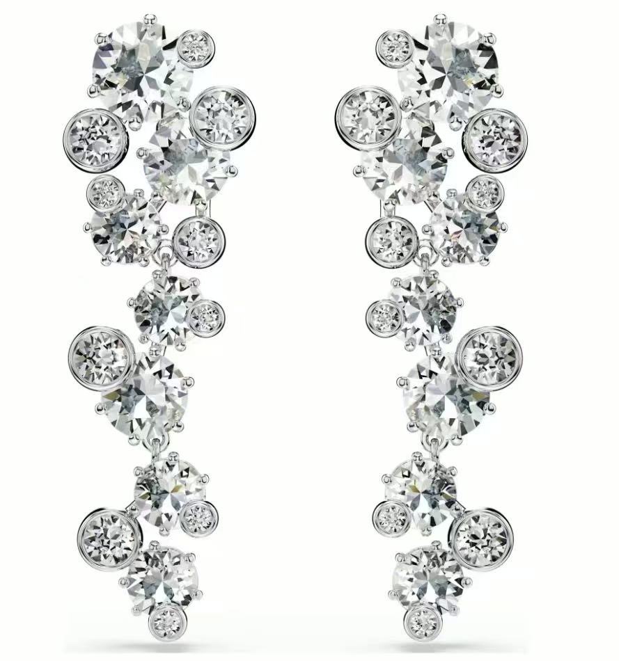 [E382] Aretes Swarovski Constella Cascada Cristales Redondos