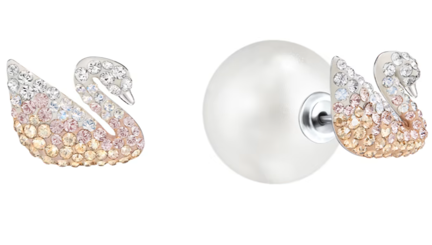 Aretes Swan Cisne Degradado con Perla Jacket