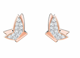 Aretes Swarovski Alas de Mariposa Oro Rosa
