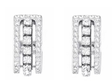 Aretes Swarovski Mini Aro Rectangular Platino