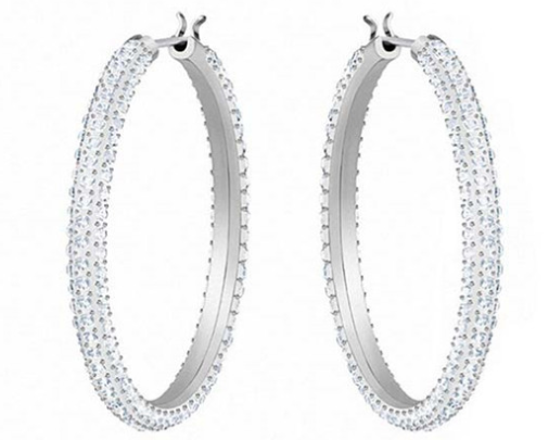 Aretes Swarovski Aro Pavé Platino Grande