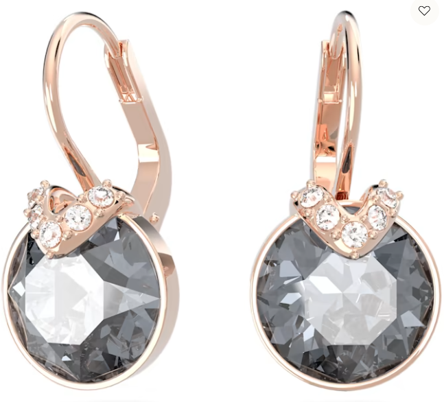 Aretes Swarovski Bella Gota Cristal Gris Oro Rosa