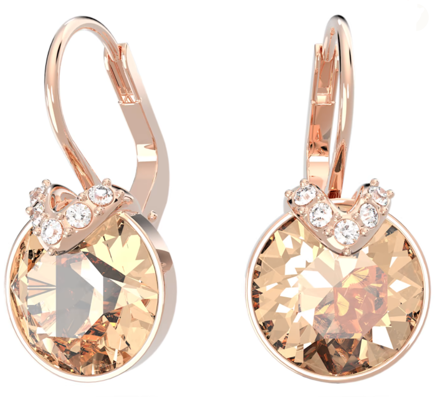 Aretes Swarovski Bella Gota Cristal Champán Oro Rosa