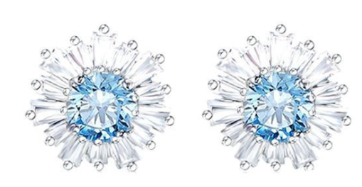 Aretes Swarovski Estrella Solar Cristal Azul