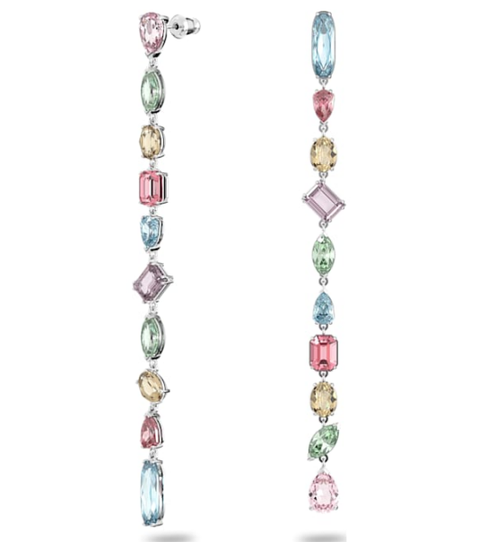 Aretes Swarovski Gema Cascada Tonos Tierra Dorado