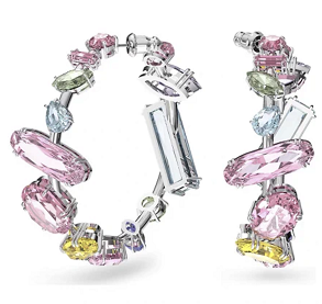 Aretes Swarovski Gema Aro Clúster Multicolor