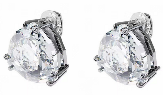 Aretes Swarovski solitario cristal redondo XL
