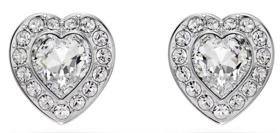 Aretes Swarovski Corazón Halo Redondo