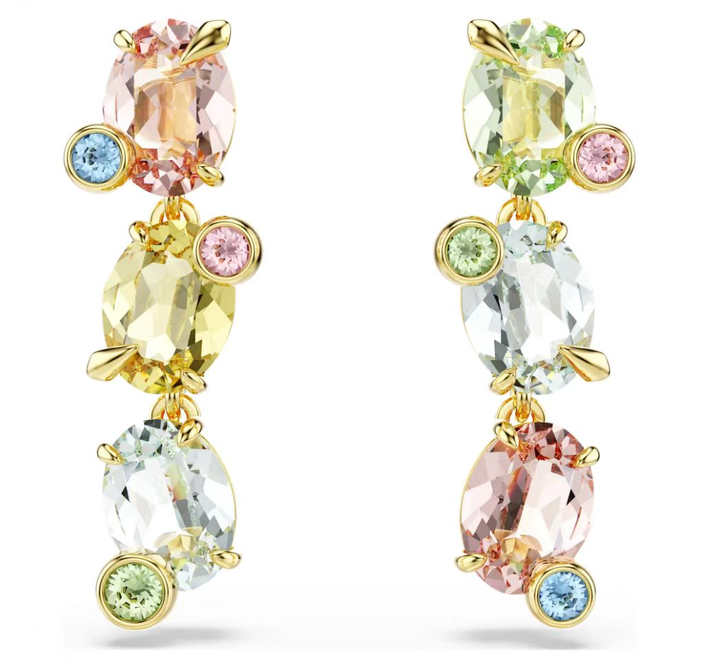 Aretes Swarovski Gema Óvalos Rosa y Amarillo