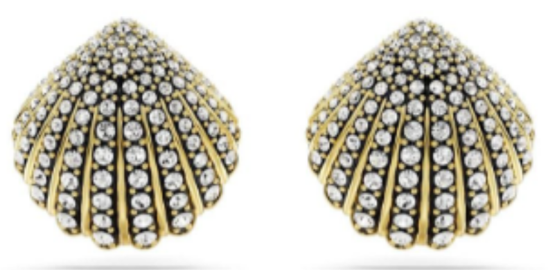 Aretes Swarovski Concha Marina Pavé Dorado