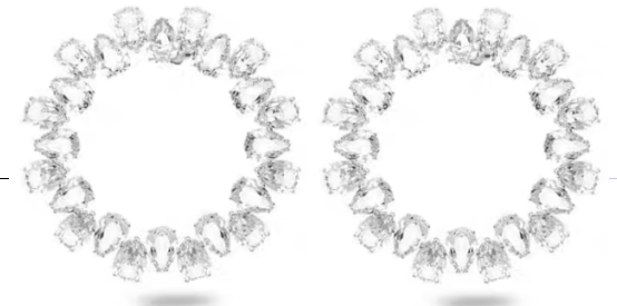 Aretes Swarovski corona circular cristales pera