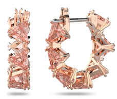 Aretes Swarovski Aro Cristales Rosa Melocotón