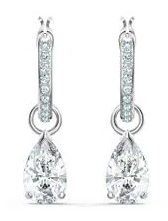 Aretes Swarovski aro pavé con gota pera cristal