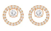 Aretes Swarovski Sparkling Dance círculo tono oro rosa