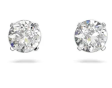 Aretes Swarovski solitario cristal redondo