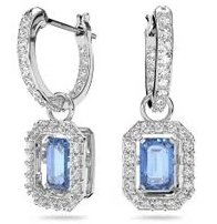 Aretes Swarovski Millenia gota cristal azul halo