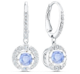 Aretes Swarovski gota halo cristal azul violáceo