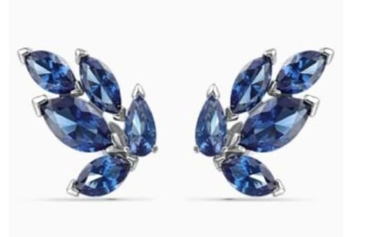 Aretes Racimo Cristales Azules Marquise