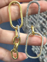 Aretes Eslabón Ovalado y Argolla Pavé