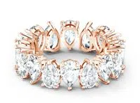 Anillo Swarovski eternity ovalado oro rosa