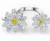 Anillo Swarovski abierto flores cristal amarillo