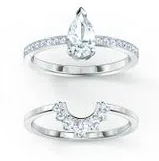 Anillo Swarovski set apilable pera y ondas
