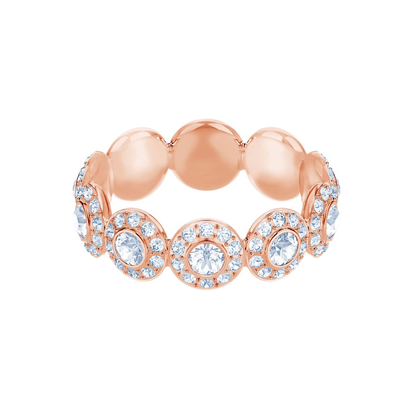 Anillo Swarovski Eternidad Halo Oro Rosa