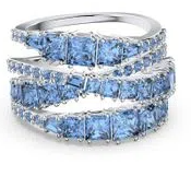 Anillo Millenia Espiral Cristales Azules Graduados