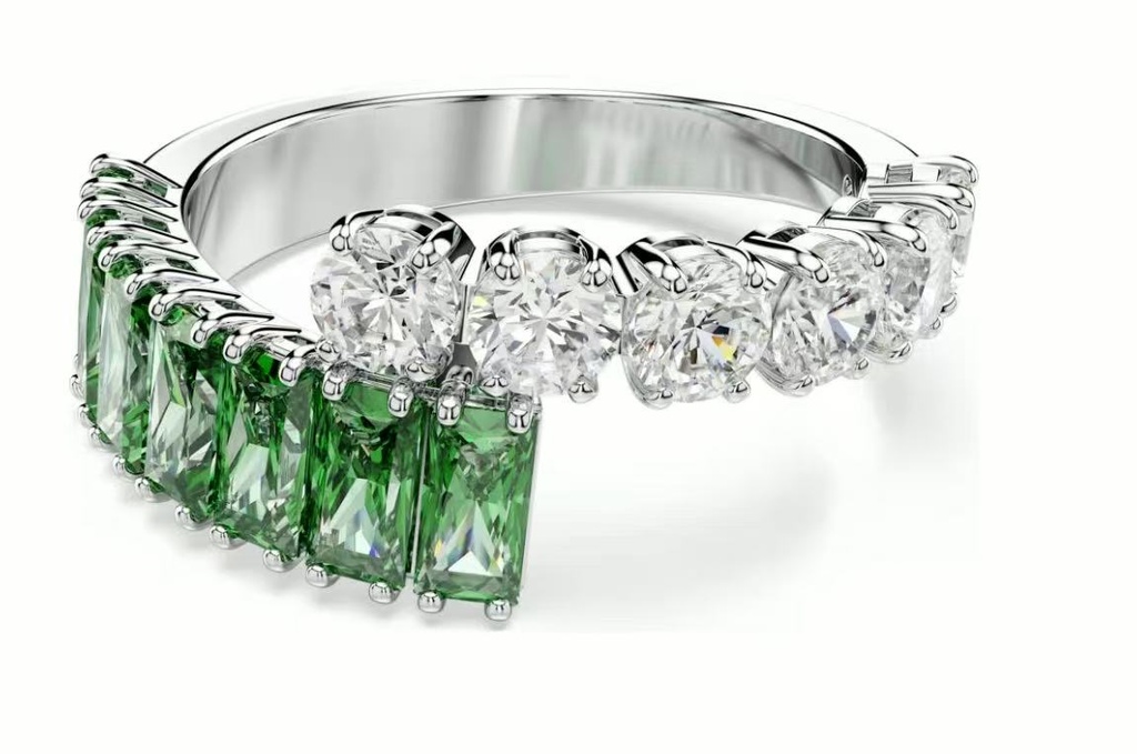 Anillo Swarovski Matrix Blanco y Verde