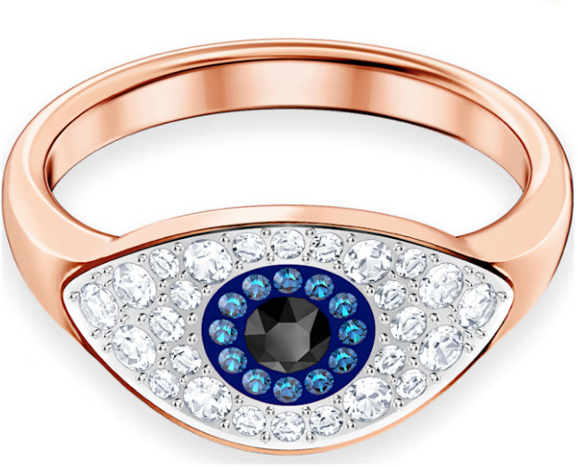 Anillo Swarovski Ojo Protector Oro Rosa Talla #6