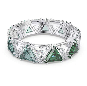 Anillo Swarovski eternity triángulos verde menta
