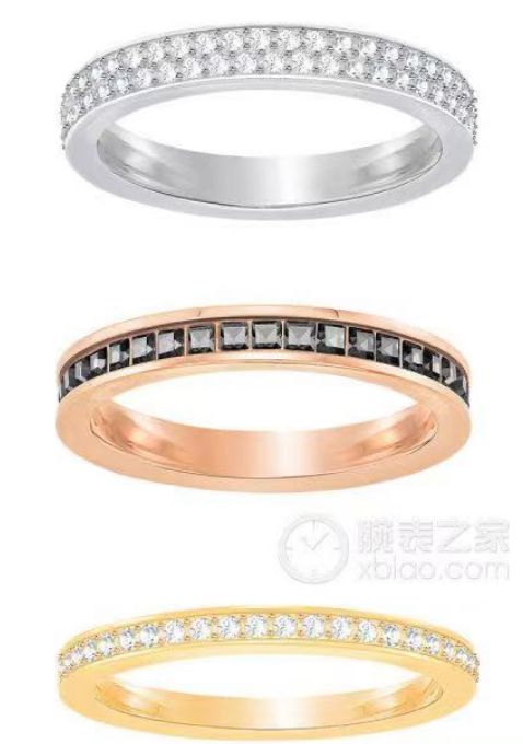 Set 3 bandas apilables pavé tricolor
