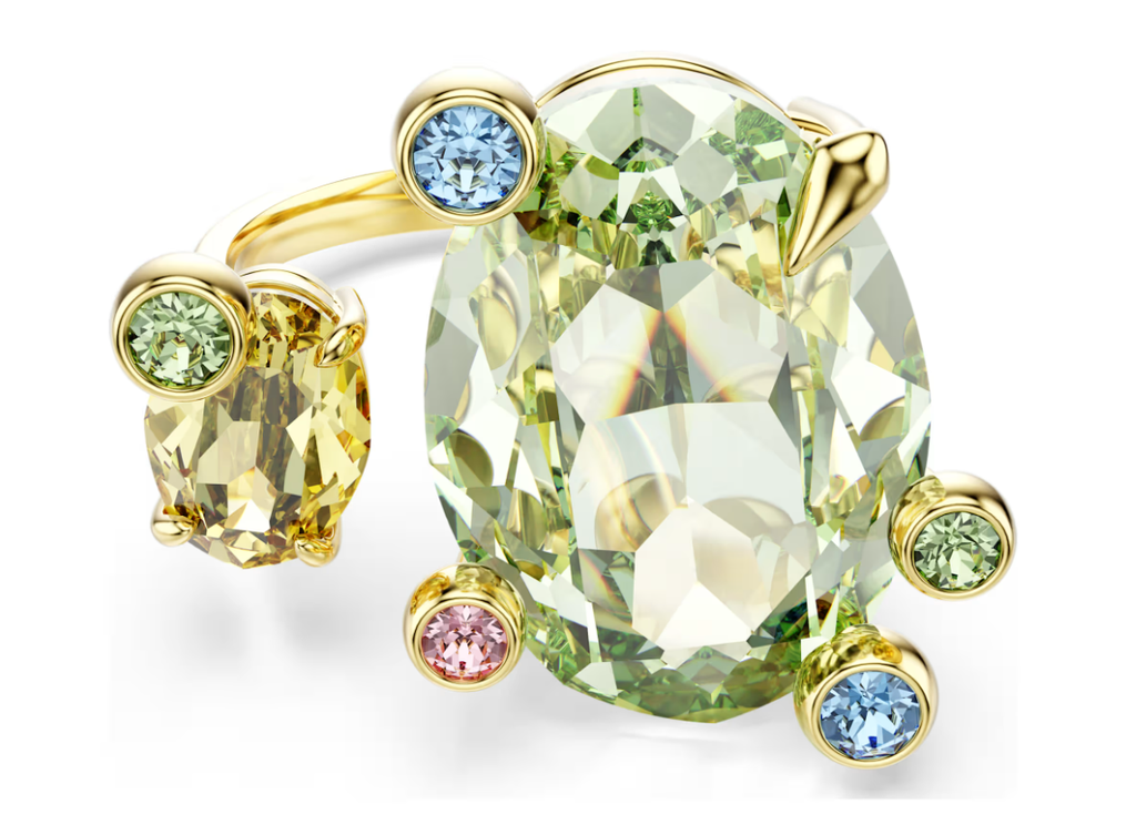 Anillo Swarovski Óvalo Verde Pistacho Multicolor