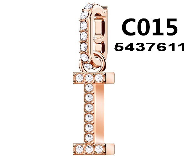 Charm letra I pavé tono oro rosa